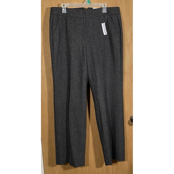 Lands' End Women's Sz 12 Original Fit Trousers Herringbone Wool Blend Lined NWT - Picture 1 of 10